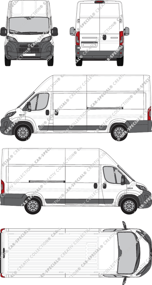 Peugeot Boxer, Kastenwagen, L4H3, Rear Wing Doors, 2 Sliding Doors (2024)