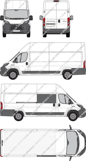 Peugeot Boxer, furgón, L4H3, teilverglast rechts, Rear Wing Doors, 1 Sliding Door (2024)