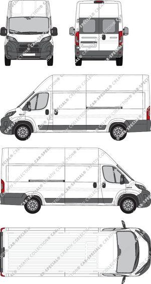 Peugeot Boxer, van/transporter, L4H3, rear window, Rear Wing Doors, 2 Sliding Doors (2024)