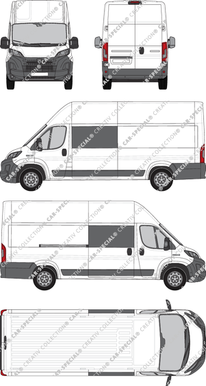 Peugeot Boxer, Kastenwagen, L4H3, Doppelkabine, Rear Wing Doors, 1 Sliding Door (2024)