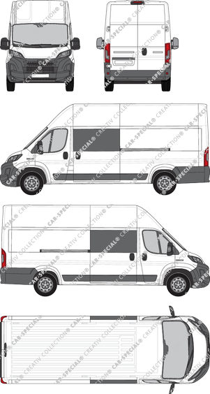 Peugeot Boxer, van/transporter, L4H3, double cab, Rear Wing Doors, 2 Sliding Doors (2024)