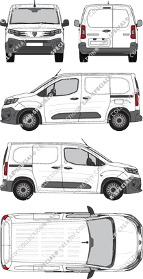 Peugeot Partner, furgone, Rear Wing Doors, 2 Sliding Doors (2024)