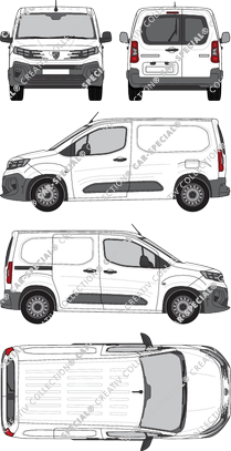 Peugeot Partner, Kastenwagen, Heck verglast, Rear Wing Doors, 1 Sliding Door (2024)