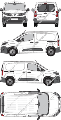 Peugeot Partner, furgone, vitre arrière, Rear Wing Doors, 2 Sliding Doors (2024)