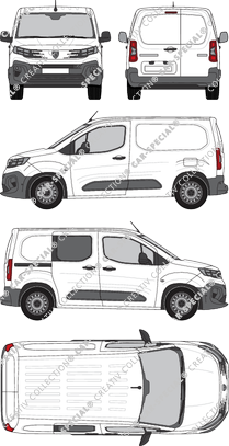 Peugeot Partner, furgone, teilverglast rechts, Rear Wing Doors, 1 Sliding Door (2024)
