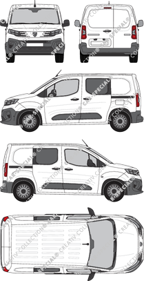 Peugeot Partner, van/transporter, double cab, Rear Wing Doors, 2 Sliding Doors (2024)