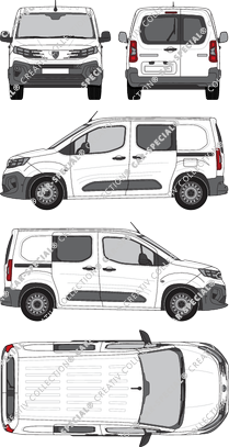 Peugeot Partner, van/transporter, rear window, double cab, Rear Wing Doors, 2 Sliding Doors (2024)