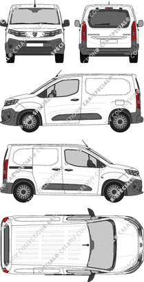 Peugeot Partner, furgone, vitre arrière, Rear Flap, 1 Sliding Door (2024)