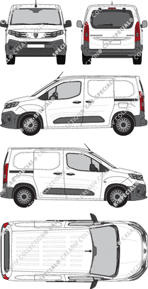 Peugeot Partner, van/transporter, rear window, Rear Flap, 2 Sliding Doors (2024)