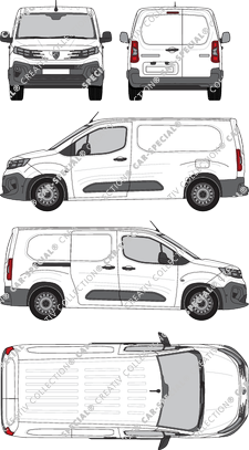 Peugeot Partner, Kastenwagen, Rear Wing Doors, 1 Sliding Door (2024)