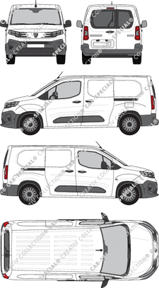 Peugeot Partner, van/transporter, rear window, Rear Wing Doors, 2 Sliding Doors (2024)