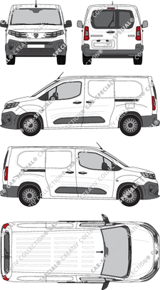 Peugeot Partner, Kastenwagen, Heck verglast, Rear Wing Doors, 2 Sliding Doors (2024)