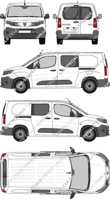 Peugeot Partner, furgone, vitre arrière, Doppelkabine, Rear Wing Doors, 2 Sliding Doors (2024)