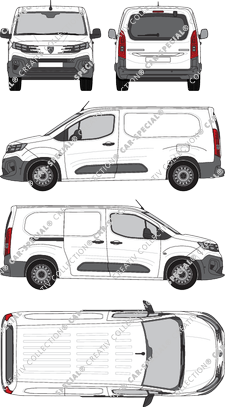 Peugeot Partner, furgone, vitre arrière, Rear Flap, 1 Sliding Door (2024)