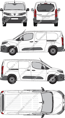 Peugeot Partner, van/transporter, rear window, Rear Flap, 2 Sliding Doors (2024)