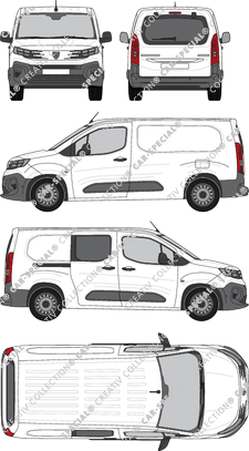Peugeot Partner, van/transporter, teilverglast rechts, Rear Flap, 1 Sliding Door (2024)