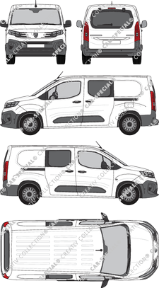 Peugeot Partner, furgone, vitre arrière, Doppelkabine, Rear Flap, 2 Sliding Doors (2024)