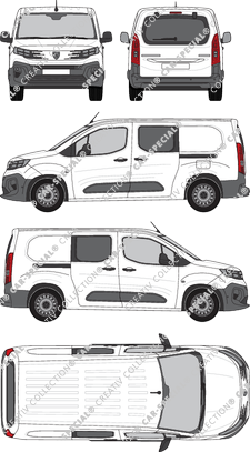 Peugeot Partner, van/transporter, rear window, double cab, Rear Flap, 2 Sliding Doors (2024)