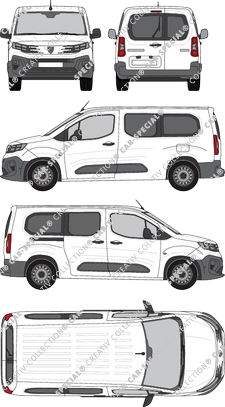 Peugeot Partner, van/transporter, Rear Wing Doors, 1 Sliding Door (2024)