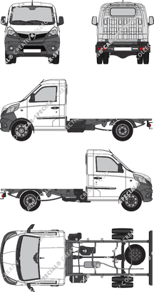 Piaggio Porter NP6 twin tyres, Zwillingsbereifung, Chassis for superstructures (2021)