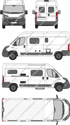 Pössl 2Win Citroen, Camper, Rear Wing Doors, 1 Sliding Door (2022)