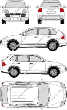 Porsche Cayenne station wagon, 2002–2007 (Pors_013)