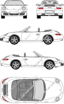 Porsche 911 Carrera 4S, Carrera, 997, 4S, cabriolet, 2 Doors (2005)