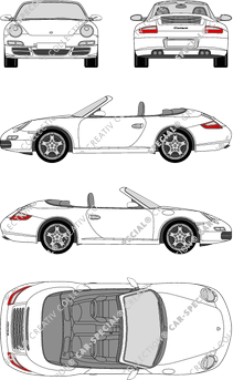 Porsche 911 Carrera 4S, Carrera, 997, 4S, Cabriolet, 2 Doors (2005)