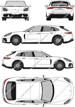 Porsche Panamera 4S Sport Turismo, 4S, Hatchback, 5 Doors (2017)