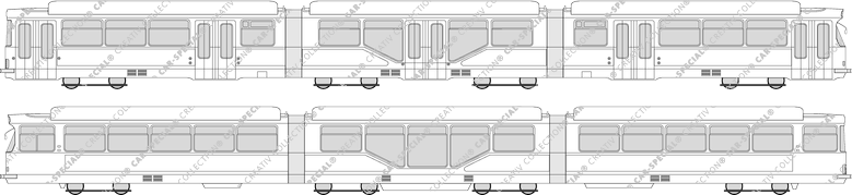 Straßenbahn Freiburg GT8, plancher surbaissé, Duewag