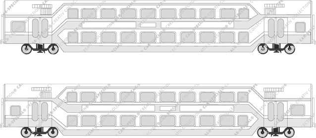 Schienenpersonenverkehr Doppelstock Waggon Typ DAbz (Rail_022)