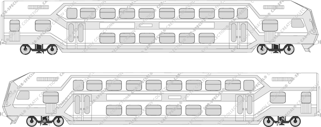 Schienenpersonenverkehr Doppelstock Steuerwagen Typ DBbzf (Rail_023)