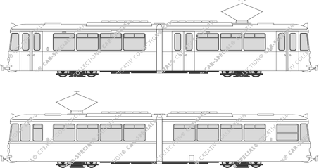 Straßenbahn Stuttgart harmonicabus Type GT 4, Gelenkwagen Typ GT 4