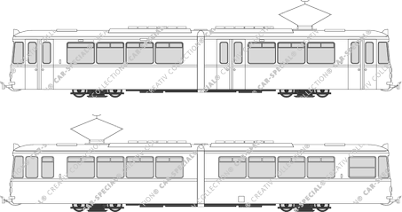 Straßenbahn Stuttgart autobús Type GT 4, Gelenkwagen Typ GT 4