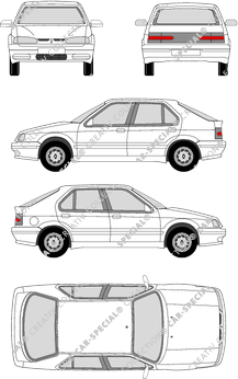 Renault 19, Hatchback, 5 Doors (1992)