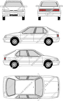 Renault 19, Hayon, 5 Doors (1992)