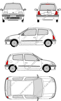 Renault Clio, Kombilimousine, 3 Doors (1998)