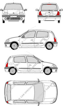 Renault Clio Hatchback, 1998–2002 (Rena_007)