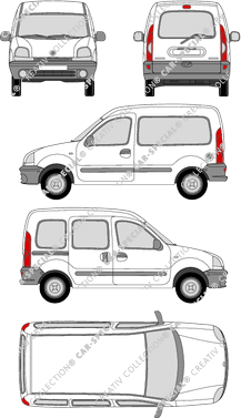 Renault Kangoo, furgón, Rear Flap, 1 Sliding Door (1997)