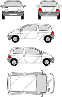 Renault Twingo, (bis 1999), Kombilimousine, 3 Doors (1993)