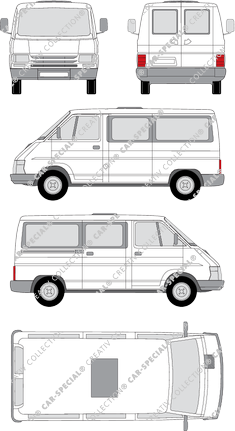 Renault Trafic T5BE/T5BF, T5BE/T5BF, Kleinbus, normal, Rear Wing Doors, 1 Sliding Door (1994)