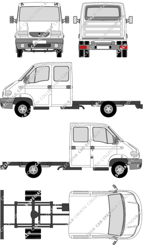 Renault Mascott, mittellanger Rahmen, Châssis pour superstructures, double cabine (1999)