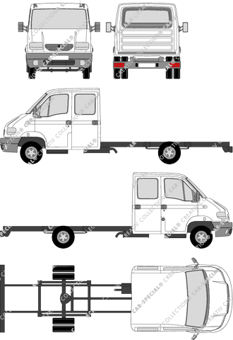 Renault Mascott, Chasis para superestructuras, largo, cabina doble (1999)