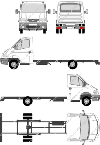 Renault Mascott, Fahrgestell für Aufbauten, lang, Einzelkabine (1999)