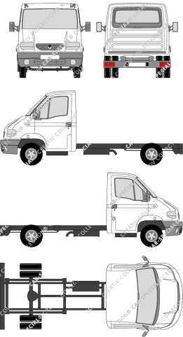 Renault Mascott, kurzer Rahmen, Telaio per sovrastrutture, mittellang, Einzelkabine (1999)