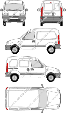Renault Kangoo, van/transporter, Rear Wing Doors, 1 Sliding Door (1997)