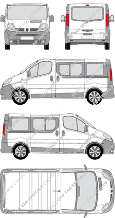Renault Trafic, minibus, L1H1, Rear Flap, 2 Sliding Doors (2001)