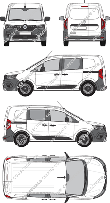 Renault Kangoo Van E-Tech, furgón, L1, cabina doble, Rear Wing Doors, 2 Sliding Doors (2022)