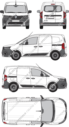 Renault Kangoo Van E-Tech, van/transporter, L1, rear window, Rear Wing Doors, 2 Sliding Doors (2022)