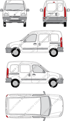 Renault Kangoo, van/transporter, Rear Wing Doors, 2 Sliding Doors (1997)